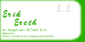 erik ereth business card